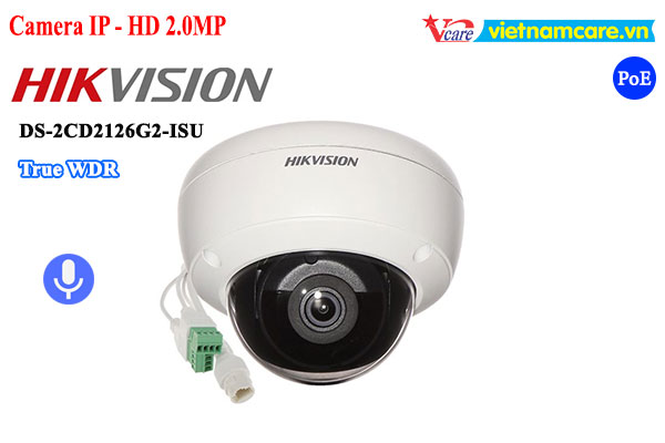 Camera IP Dome hồng ngoại 2.0 Megapixel HIKVISION DS-2CD2126G2-ISU