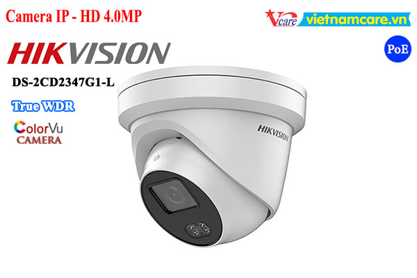 Camera IP Dome Colorvu 4MP HIKVISION DS-2CD2347G1-L