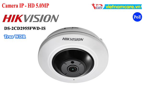 Camera IP Fisheye hồng ngoại 5.0 Megapixel HIKVISION DS-2CD2955FWD-IS