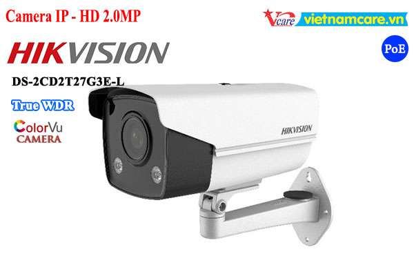 Camera IP Colorvu 2MP HIKVISION DS-2CD2T27G3E-L