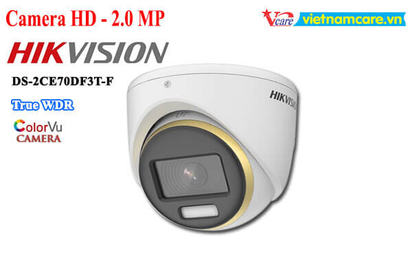 Camera HDTVI ColorVu 2MP HIKVISION DS-2CE72DF3T-F