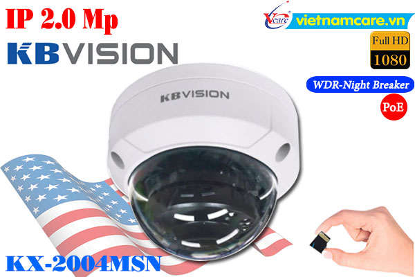 Camera IP Dome hồng ngoại 2.0 Megapixel KBVISION KX-2004MSN