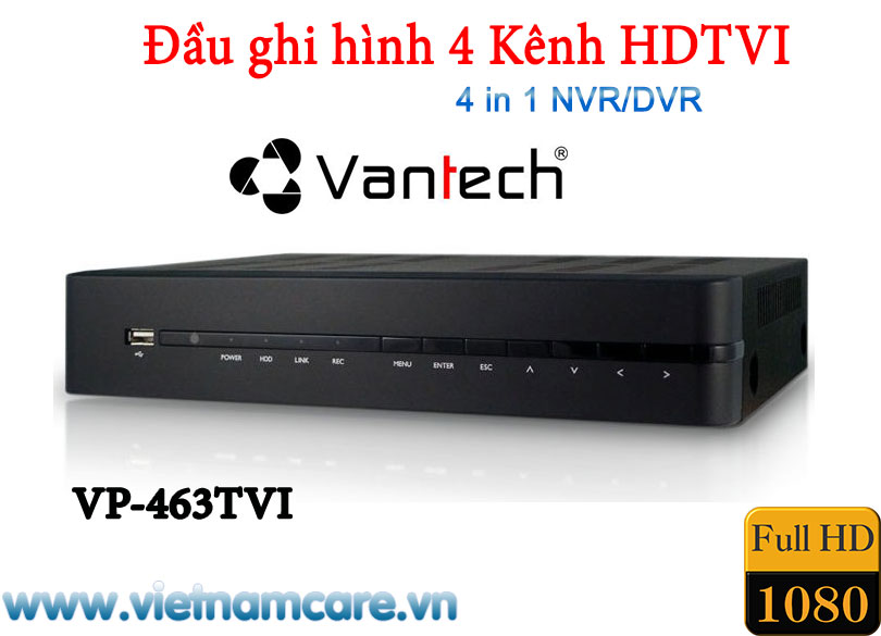 Đầu ghi hình HD-TVI 4 kênh VANTECH VP-463TVI
