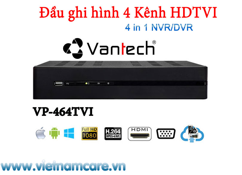 Đầu ghi hình 4 in 1 4 kênh VANTECH VP-464TVI
