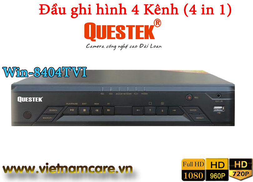 Đầu ghi hình HD-TVI 4 kênh QUESTEK Win-8404TVI